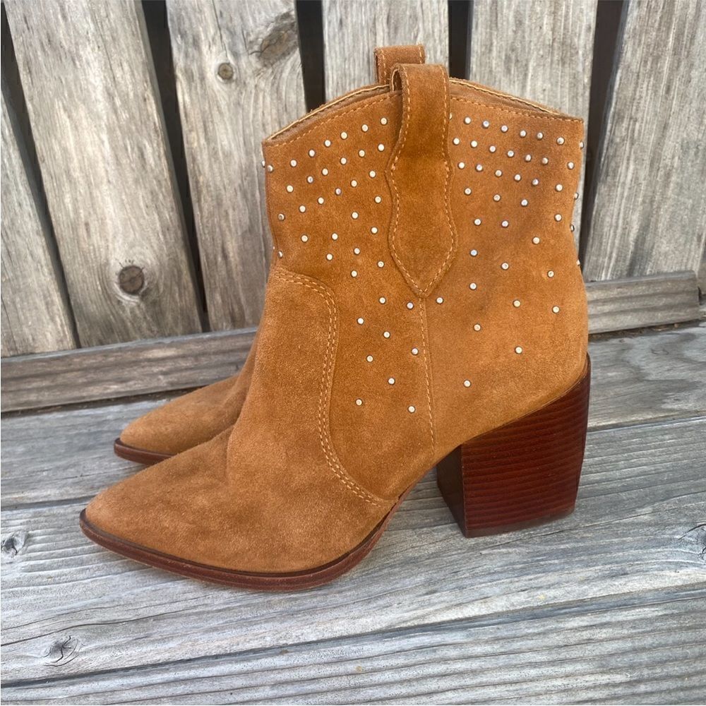 Schutz Laurinete suede Western Booties in brown size 6.5